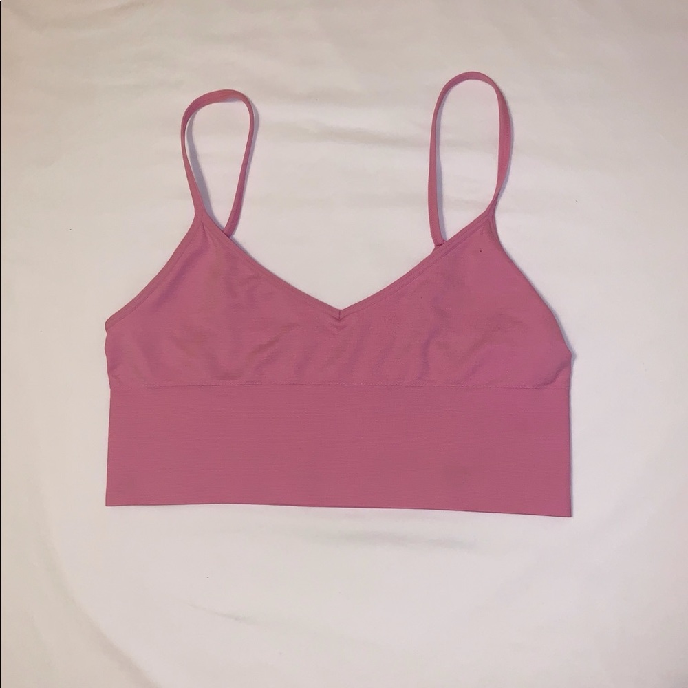 bubblegum pink cropped spaghetti strap